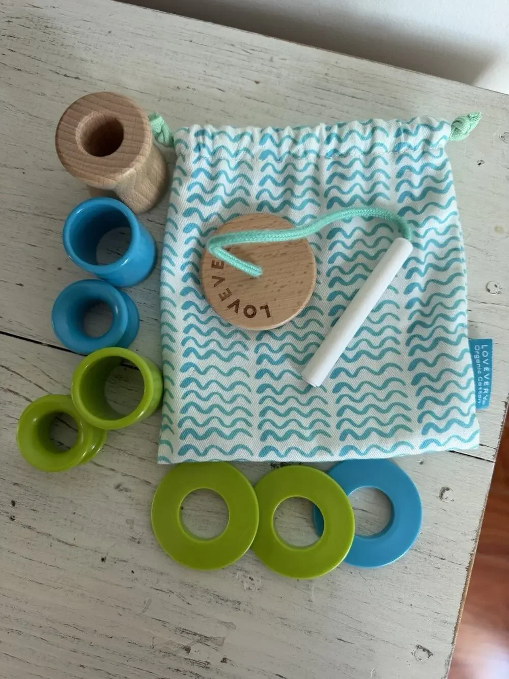 Lovevery Adventurer Play Kit Threadable Bead Cotton Bag Connector - As Is Kid